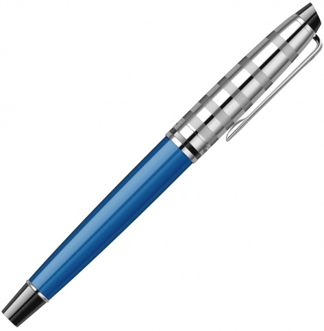 Ручка роллер Waterman Expert 3 DeLuxe (1904592) Obsession Blue CT F черные чернила подар.кор. фото 5