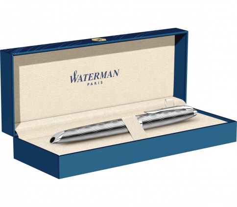 Ручка роллер Waterman Carene (S0909870) Essential Silver ST F черные чернила подар.кор. фото 9