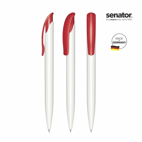 Шариковая ручка Senator Challenger Basic Polished, белая с красным фото 2