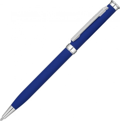 Ручка металлическая шариковая Vivapens METEOR SOFT, синяя с серебристым фото 3