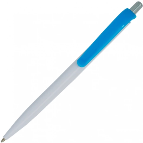 Ручка пластиковая шариковая Z-PEN Efes, белая с голубым фото 2