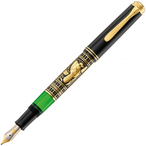 Ручка перьевая Pelikan Toledo M 700 (PL927822) черный серебро 925 пробы 11.68г M перо золото 18K с родиевым покрытием подар.кор. фото 1