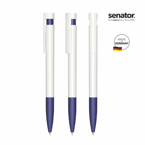 Шариковая ручка Senator Liberty Polished Basic Soft Grip, белая с синим фото 2
