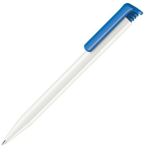Шариковая ручка Senator Super-Hit Basic Polished, белая с голубым фото 1
