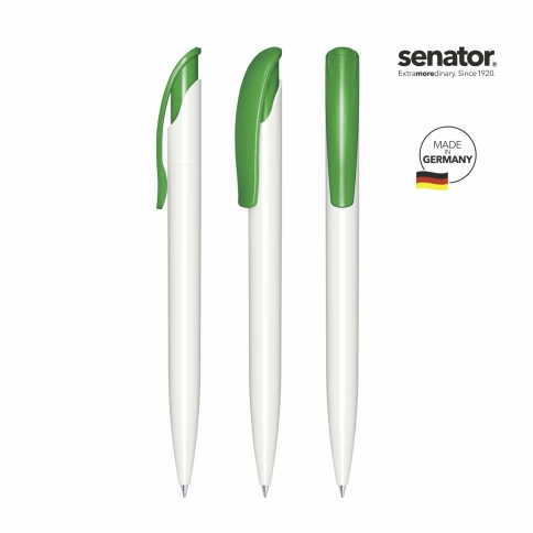 Шариковая ручка Senator Challenger Basic Polished, белая с зелёным фото 2