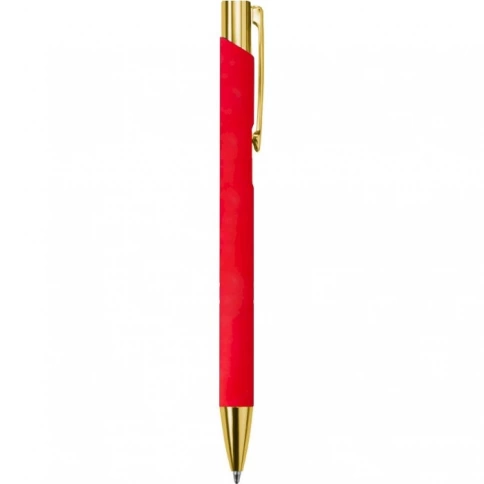 Ручка металлическая шариковая Z-PEN, Legend Soft Touch Mirror Gold, красная c золотистым фото 2