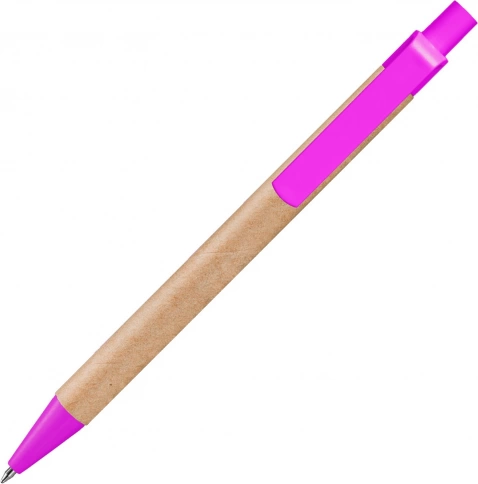 Ручка картонная шариковая Vivapens Viva New, натуральная с розовым фото 3