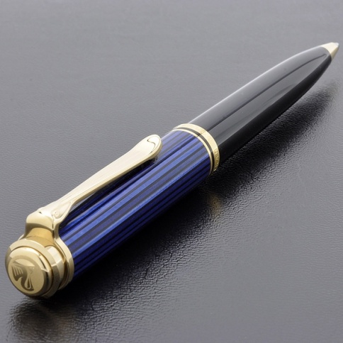 Ручка шариковая Pelikan Souveraen K 800 (PL997007) Black Bue GT M черные чернила подар.кор. фото 3