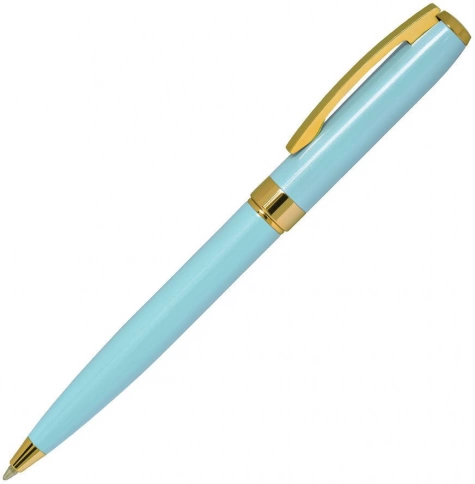 Ручка металлическая шариковая B1 Royalty, голубая с золотистым фото 1