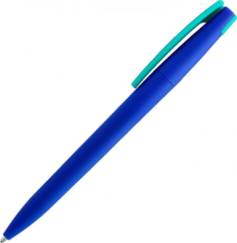 Ручка пластиковая шариковая Solke Zeta Soft Blue Mix, синяя с бирюзовым фото 2