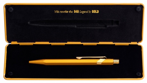 Ручка шариковая Carandache Office Goldbar (849.999) M синие чернила подар.кор. фото 2