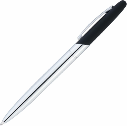 Ручка металлическая шариковая Vivapens Aris Soft, серебристая с чёрным фото 2