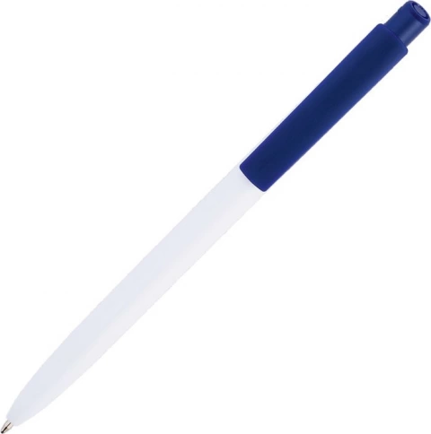 Ручка пластиковая шариковая Vivapens POLO, белая с тёмно-синим фото 3