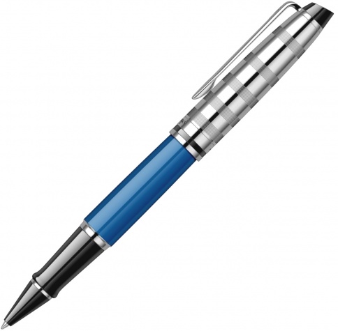 Ручка роллер Waterman Expert 3 DeLuxe (1904592) Obsession Blue CT F черные чернила подар.кор. фото 2