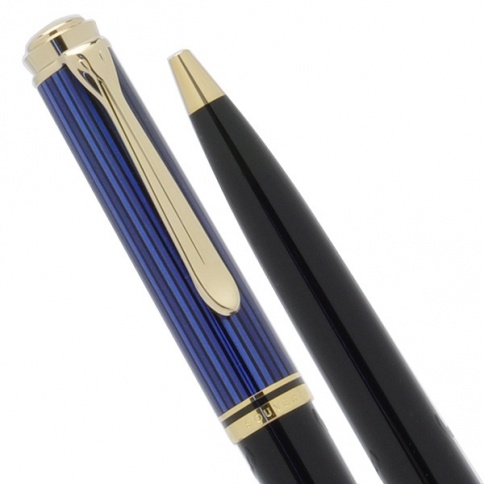 Ручка шариковая Pelikan Souveraen K 800 (PL997007) Black Bue GT M черные чернила подар.кор. фото 2