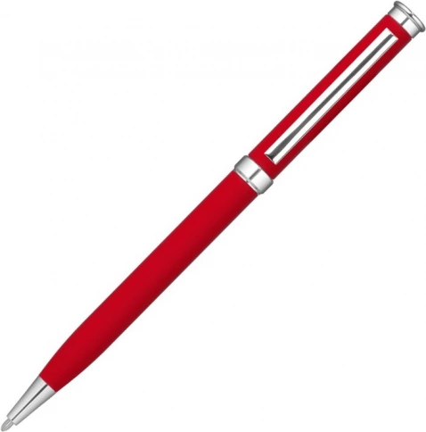 Ручка металлическая шариковая Vivapens METEOR SOFT, красная с серебристым фото 3