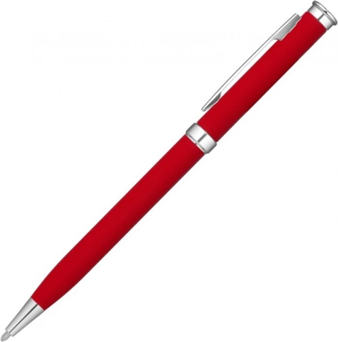 Ручка металлическая шариковая Vivapens METEOR SOFT, красная с серебристым фото 2