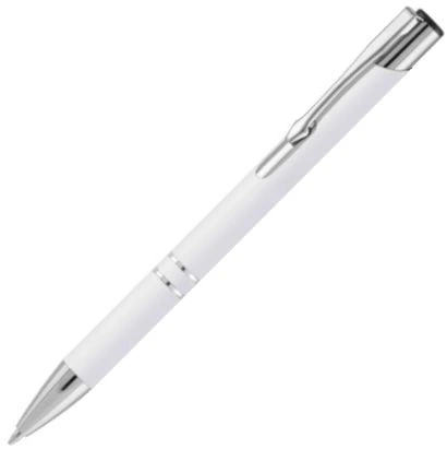 Ручка металлическая шариковая Vivapens KOSKO SOFT MIRROR, белая фото 1