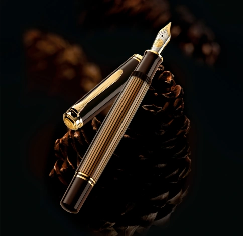 Ручка перьевая Pelikan Souveraen M 800 (PL813952) Brown Black EF перо золото 18K с родиевым покрытием подар.кор. фото 7