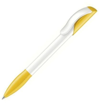 Шариковая ручка Senator Hattrix Polished Basic, белая с жёлтым фото 1