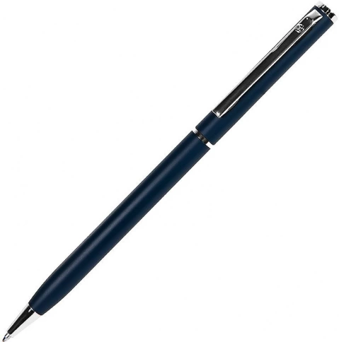 Ручка металлическая шариковая B1 Slim Silver, синяя с серебристым фото 1