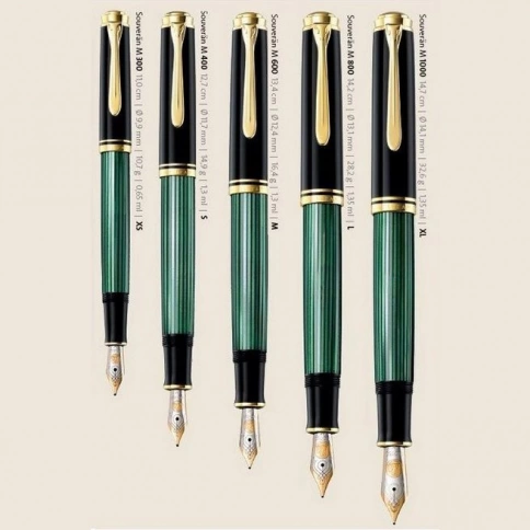 Ручка перьевая Pelikan Souveraen M 400 (PL994855) Black Green GT F перо золото 14K покрытое родием подар.кор. фото 8