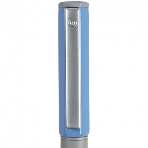 Ручка металлическая шариковая B1 Sweety, серая с голубым фото 2