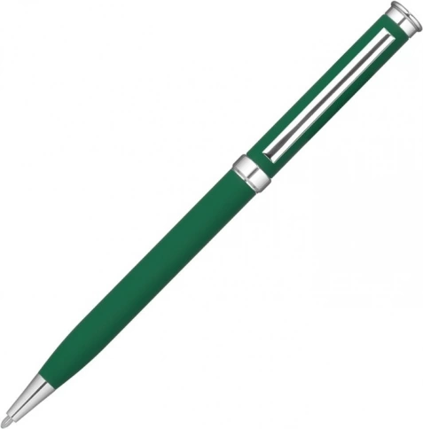 Ручка металлическая шариковая Vivapens METEOR SOFT, зелёная с серебристым фото 3