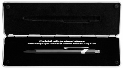 Ручка шариковая Carandache Office Popline (849.509) Matte Black M синие чернила подар.кор. фото 2