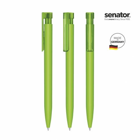 Шариковая ручка Senator Liberty Polished Soft Touch Clip Clear, салатовая фото 2