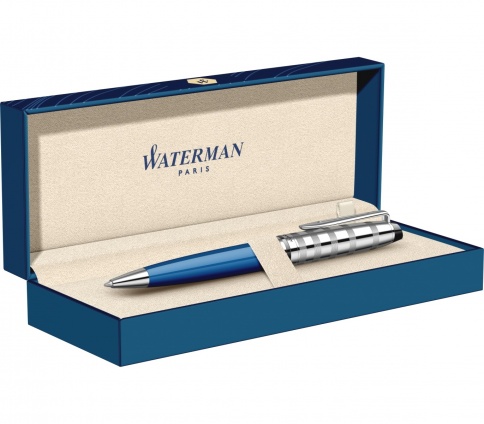 Ручка шариковая Waterman Expert DeLuxe (1904593) Obsession Blue CT M синие чернила подар.кор. фото 5