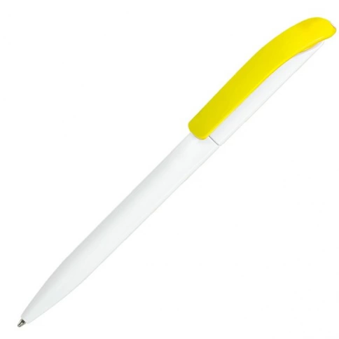 Ручка пластиковая шариковая SOLKE Vivaldi, белая с жёлтым фото 1