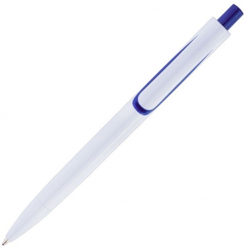 Ручка пластиковая шариковая Vivapens Focus, белая с синим фото 3