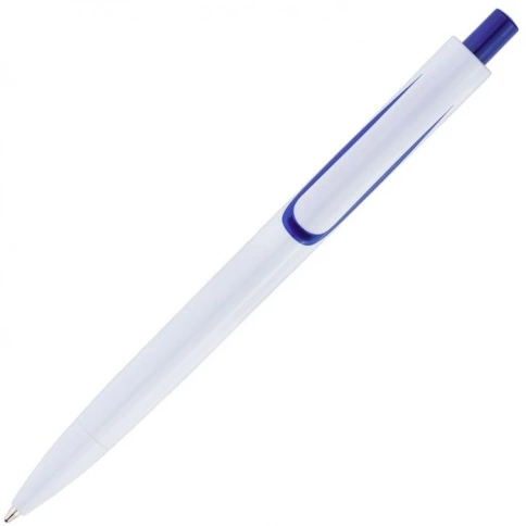 Ручка пластиковая шариковая Solke Focus, белая с синим фото 3