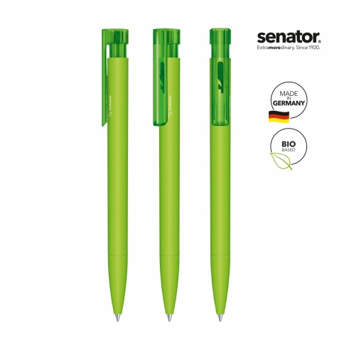 Шариковая ручка Senator Liberty Polished Bio Matt Clip Clear, салатовая фото 2