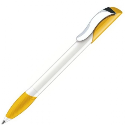 Шариковая ручка Senator Hattrix Polished Basic Soft grip zone Clip Metal, жёлтая фото 1
