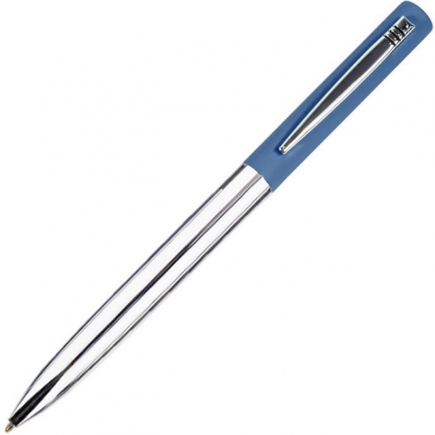 Ручка металлическая шариковая B1 Clipper, серебристая с синим фото 1