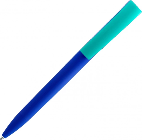 Ручка пластиковая шариковая Solke Zeta Soft Blue Mix, синяя с бирюзовым фото 3