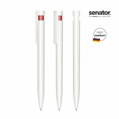 Шариковая ручка Senator Liberty Basic Polished, белая с красным фото 2