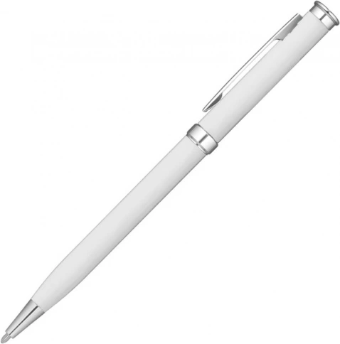 Ручка металлическая шариковая Vivapens METEOR SOFT, белая с серебристым фото 3