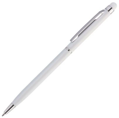 Ручка металлическая шариковая Vivapens KENO METALLIC, белая фото 4