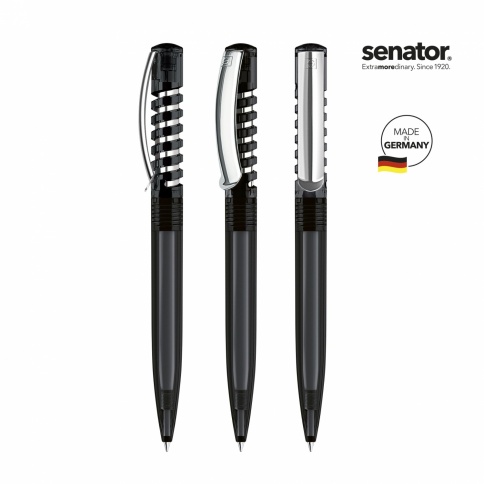 Шариковая ручка Senator New Spring Clear clip metal, чёрная фото 2