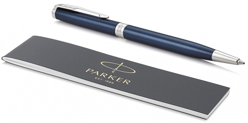 Ручка шариковая Parker Sonnet Core K439 Slim (1945365) LaqBlue CT M черные чернила подар.кор. фото 2