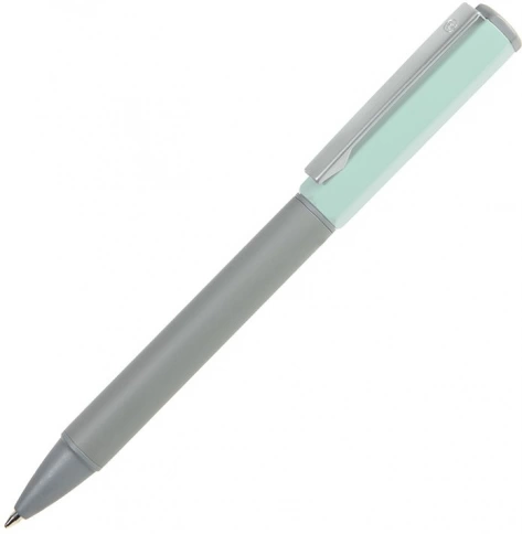 Ручка металлическая шариковая B1 Sweety, серая с бирюзовым фото 1