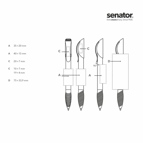 Шариковая ручка Senator Hattrix Soft Polished Basic Soft grip zone, синяя фото 3