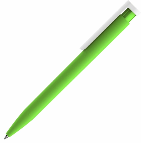 Ручка пластиковая шариковая Vivapens CONSUL SOFT, салатовая с белым фото 2