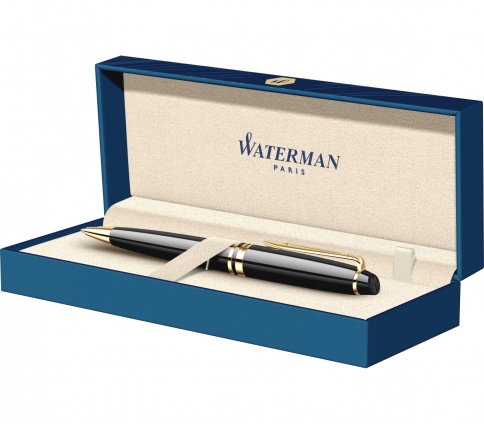 Ручка шариковая Waterman Expert 3 (S0951700) Black Laque GT M синие чернила подар.кор. фото 4