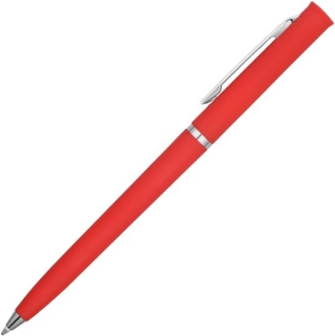 Ручка пластиковая шариковая Vivapens EUROPA SOFT, красная фото 2