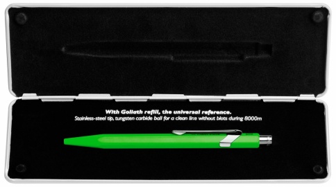 Ручка шариковая Carandache Office Popline (849.730) Green Fluo M синие чернила подар.кор. фото 2