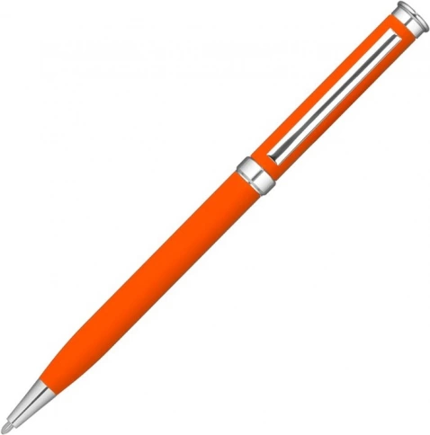 Ручка металлическая шариковая Vivapens METEOR SOFT, оранжевая с серебристым фото 3